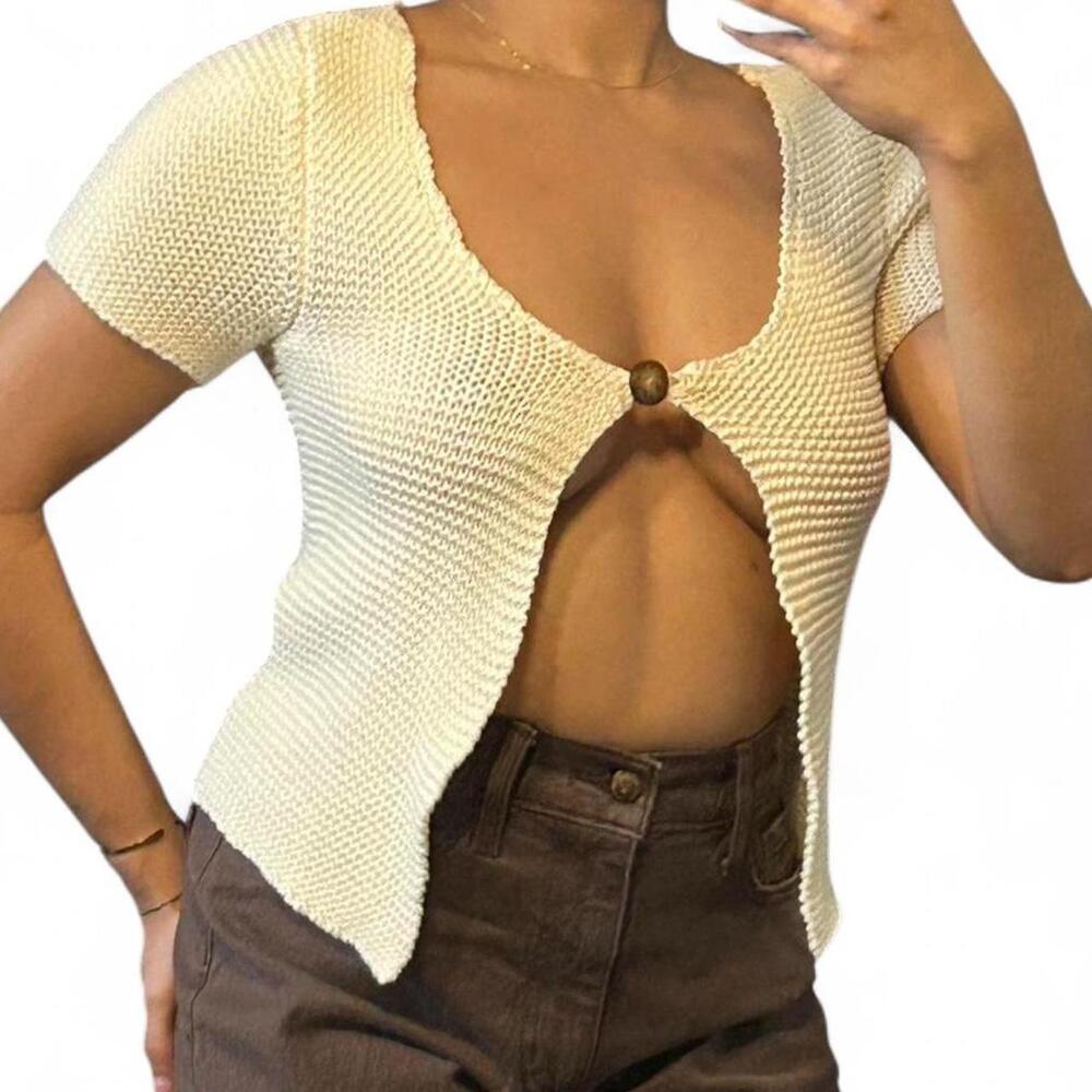 Banana Republic Crochet button top